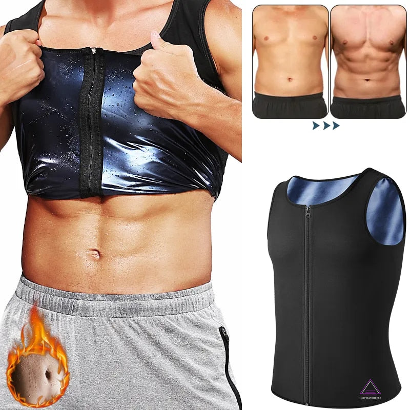 Men Polymer Sweat Sauna Shaper Vest Body Shaper Waist Trainer