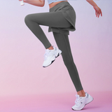 ♾️Short and long legging 2 in 1 with pocket tommy control for fitness, workout, Gray ♾️